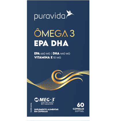Ômega 3 EPA DHA Puravida 60 Cápsulas