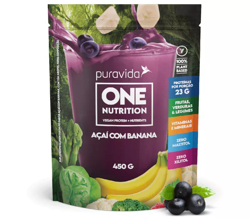 One Vegan Sabor Açaí Com Banana Puravida 900g