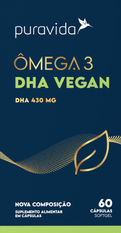 Vegan Ômega 3 DHA Puravida 60 Cápsulas