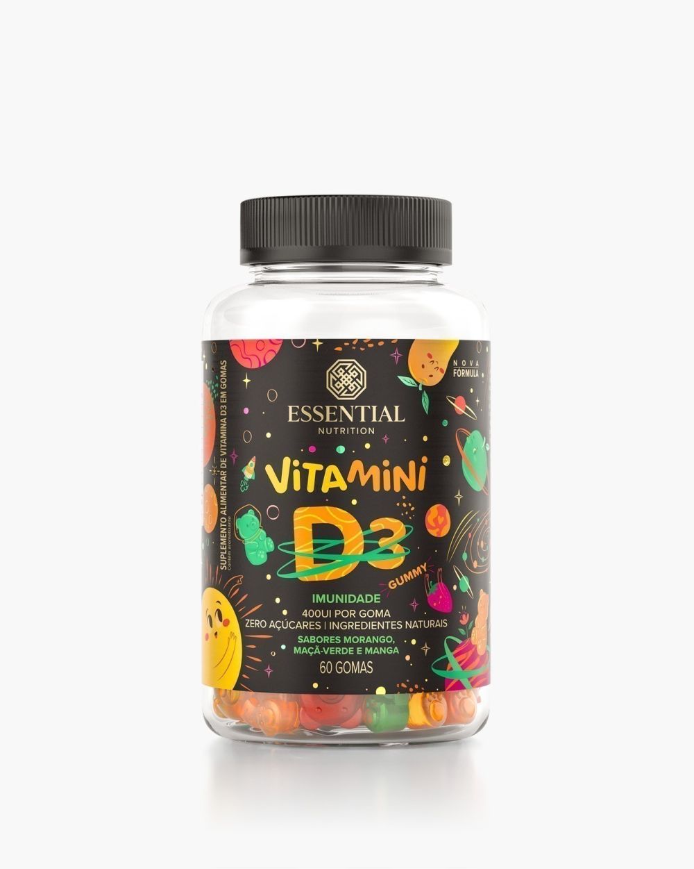 Vitamini D3 Gummy Essential Nutrition 180g 60 Unidades
