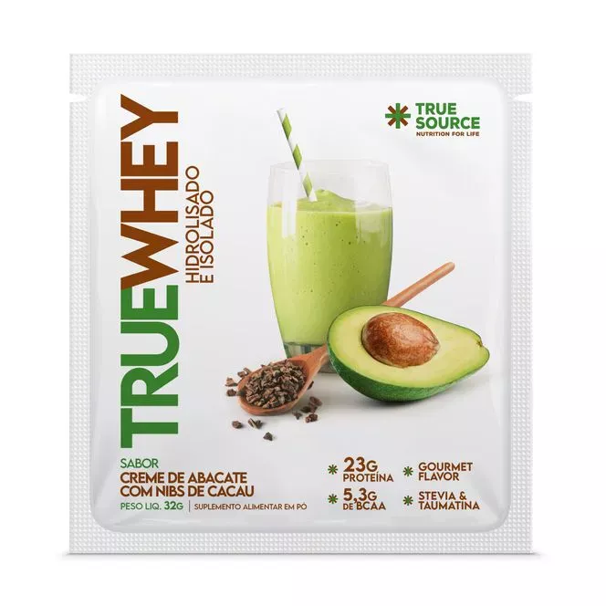 True Whey Creme de Abacate com Nibs de Cacau True Source Sachê 32g