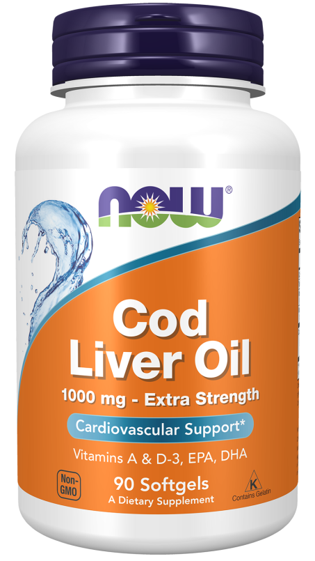 Óleo de Fígado de Bacalhau 1000mg Now Foods 90 Cápsulas