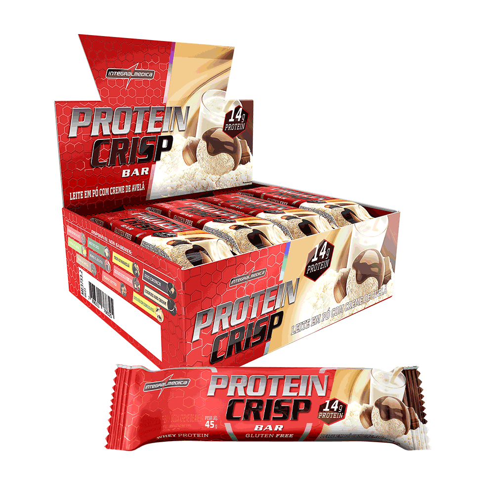 Protein Crisp Bar Leite Ninho com Creme de Avelã Integralmedica 12 Unidades