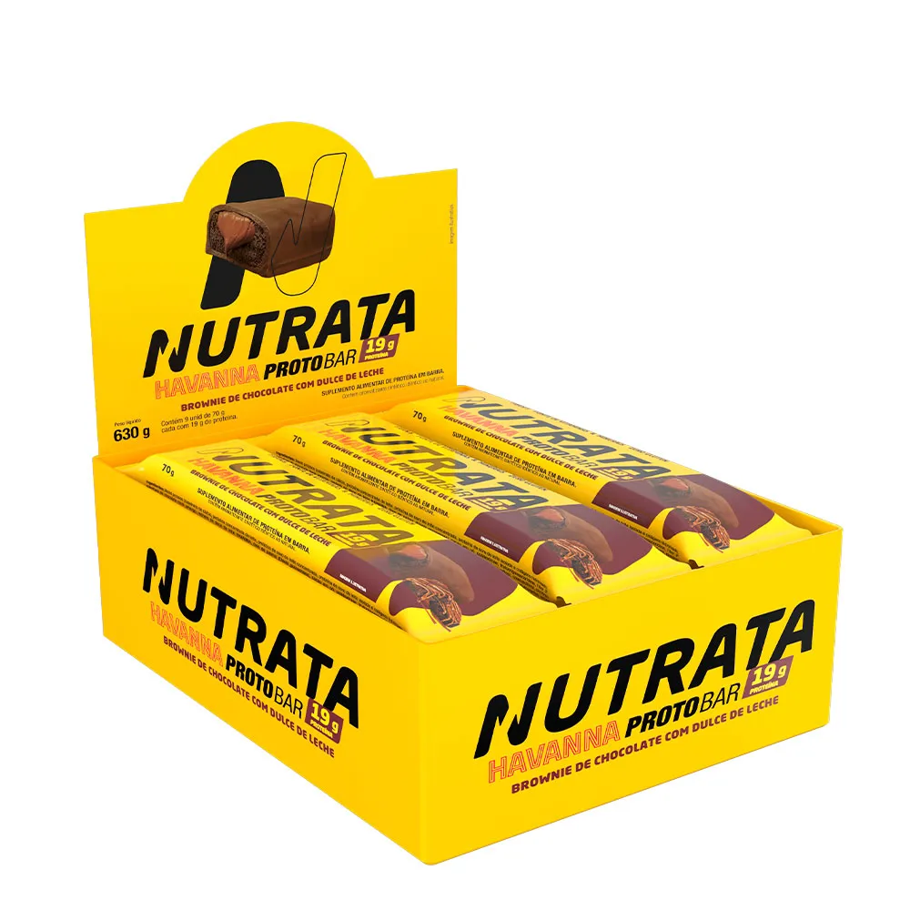 Protobar Havanna Brownie com Dulce de Leche Display Nutrata 09 Unidades