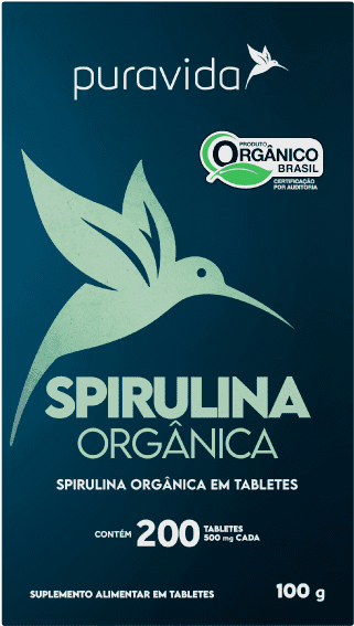 Spirulina Orgânica 500 mg Puravida 200 Tabletes