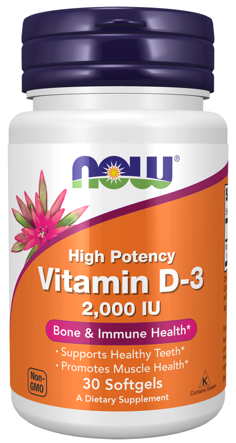 Vitamina D3 2000 UI Now Foods 240 Cápsulas