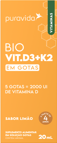 Vitamina D3 e K2 em Gotas Puravida 20ml