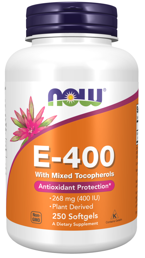 Vitamina E 400 UI Now Foods 250 Cápsulas