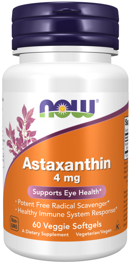 Astaxantina 4mg Now Foods 60 Cápsulas