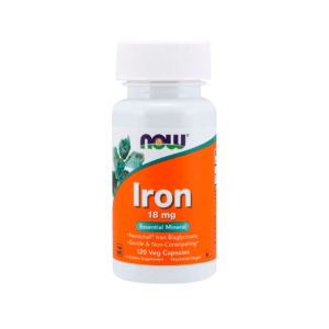 Bisglicinato de Ferro 18 mg Now Foods 120 Cápsulas
