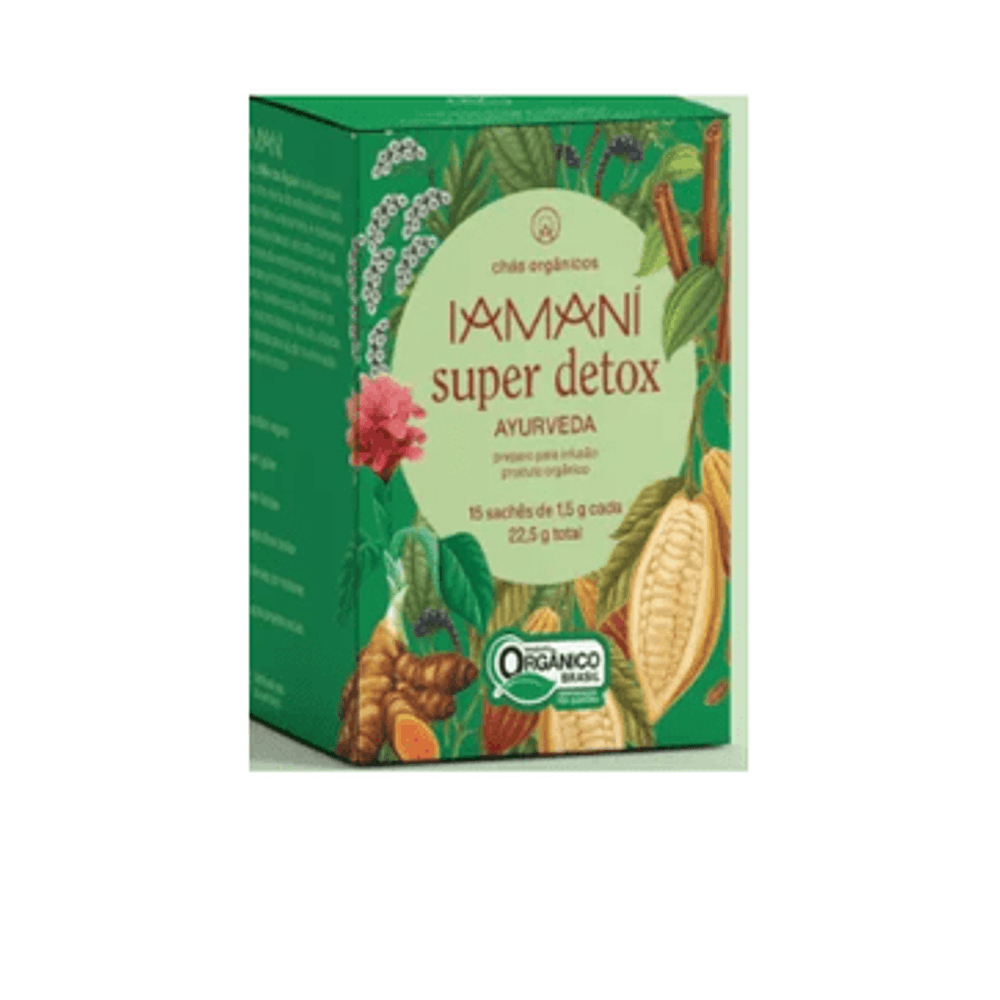 Chá Funcional Orgânico Super Detox Ayurveda Iamaní 15 Sachês
