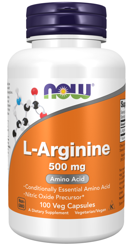 L-Arginina 500mg Now Foods 100 Cápsulas