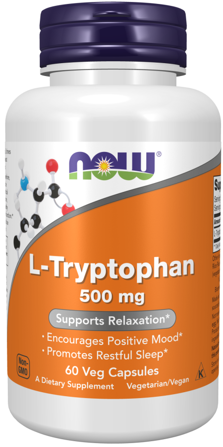L-Triptofano 500mg Now Foods 60 Cápsulas