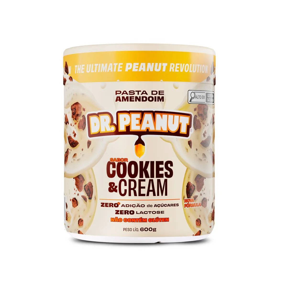 Pasta De Amendoim Cookies & Cream com Whey Protein Dr. Peanut 600g