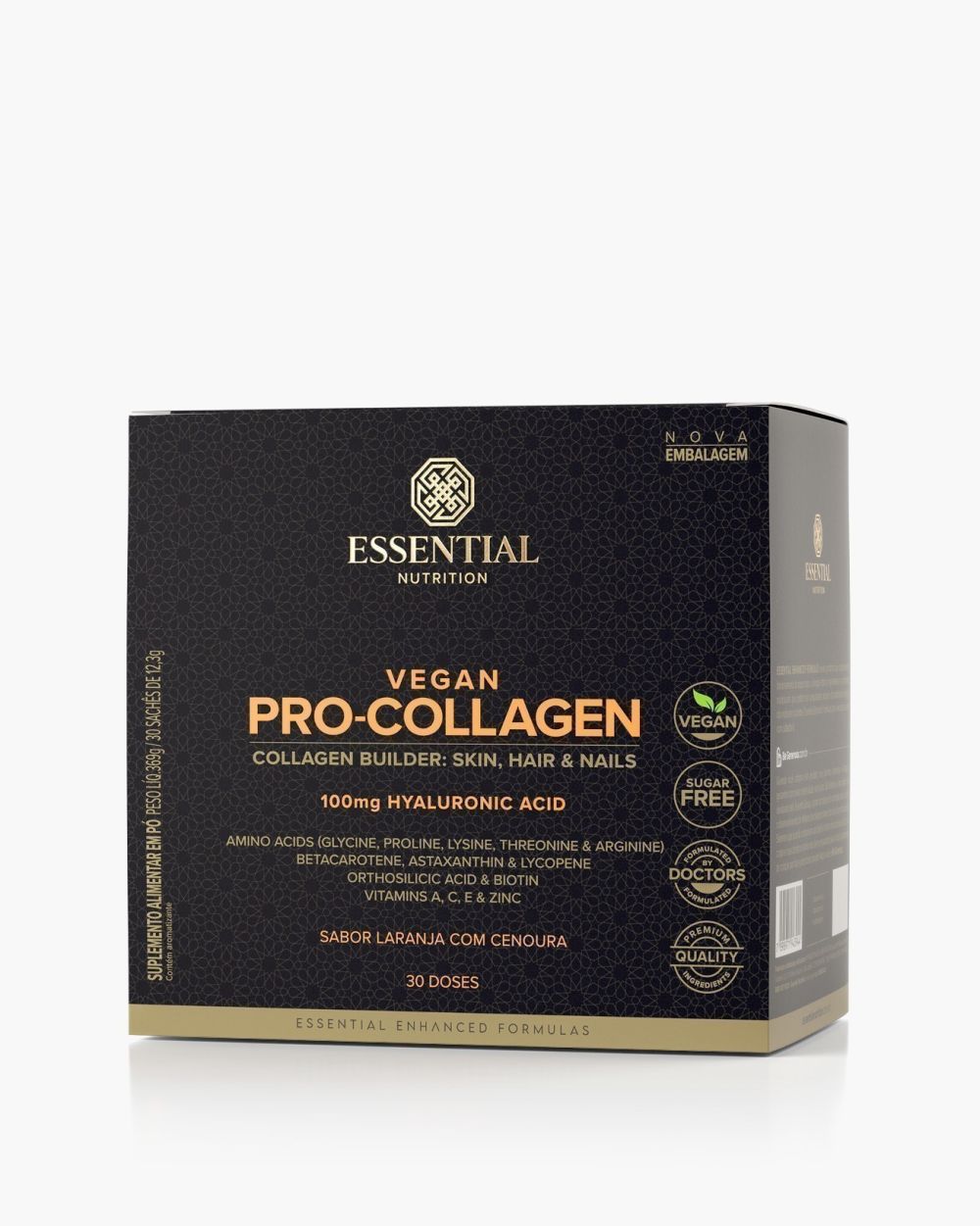 Pró-Collagen Vegan Laranja com Cenoura Essential 330g (Box com 30 Unid de 11g)