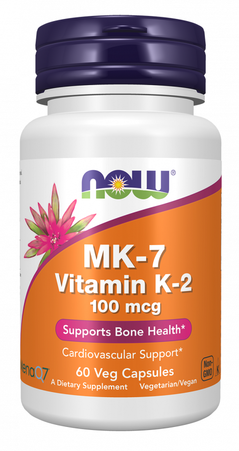 Vitamina K-2 MK7 100 mcg Now Foods 60 Cápsulas