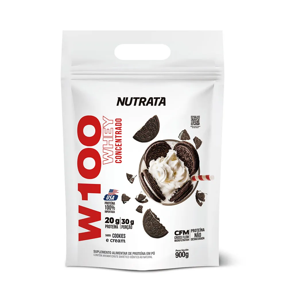 W100 Cookies e Cream Nutrata 900 g Refil