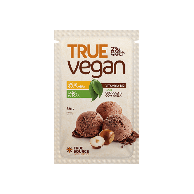 True Vegan Chocolate com Avelã True Source Sachê 34g