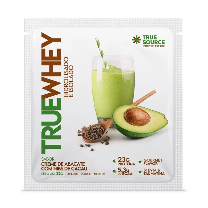 True Whey Creme de Abacate com Nibs de Cacau True Source Sachê 32g