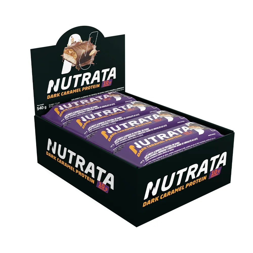Barra Dark Caramel Protein Nutrata Display 12 Unidades