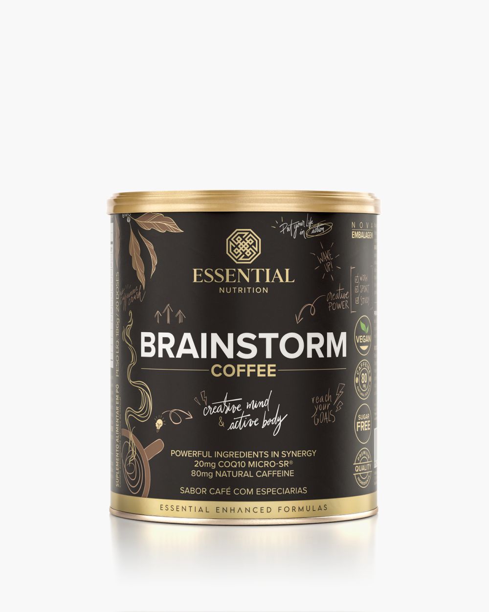 Brainstorm Coffee Sabor Café com Especiarias 186g