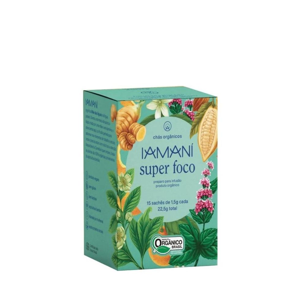 Chá Funcional Orgânico Super Foco Iamaní 15 Sachês