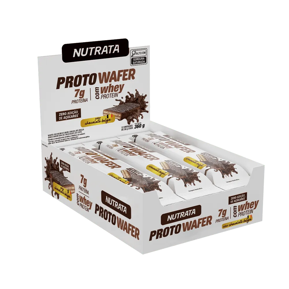 Proto Wafer Sabor Chocolate Belga Display Nutrata 12 Unidades