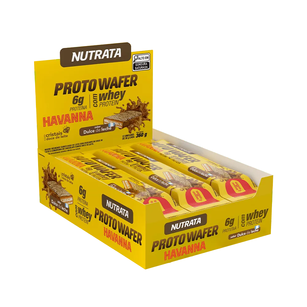 Proto Wafer Sabor Dulce de Leche Havanna Display Nutrata 12 Unidades