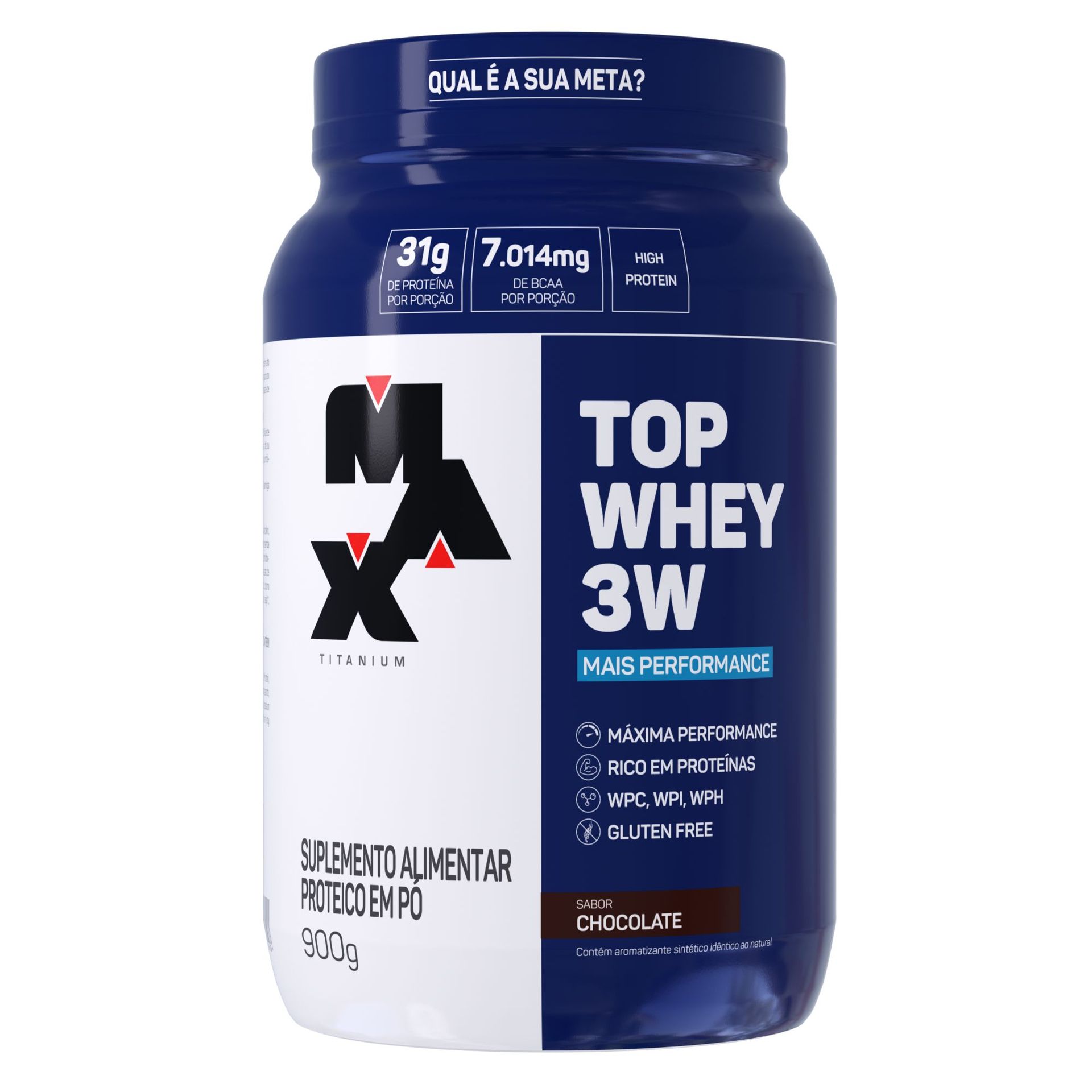 Top Whey 3W + Performance Chocolate Max Titanium 900g