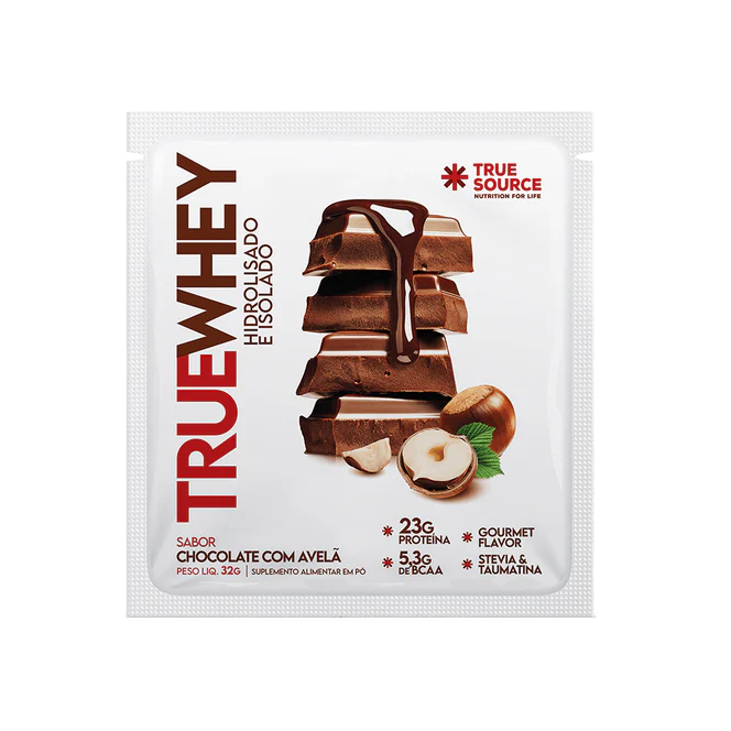 True Whey Chocolate com Avelã True Source Sachê 32g