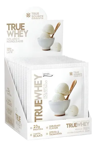 True Whey Protein Fior di Latte Display 10 Sachês 32g True Source
