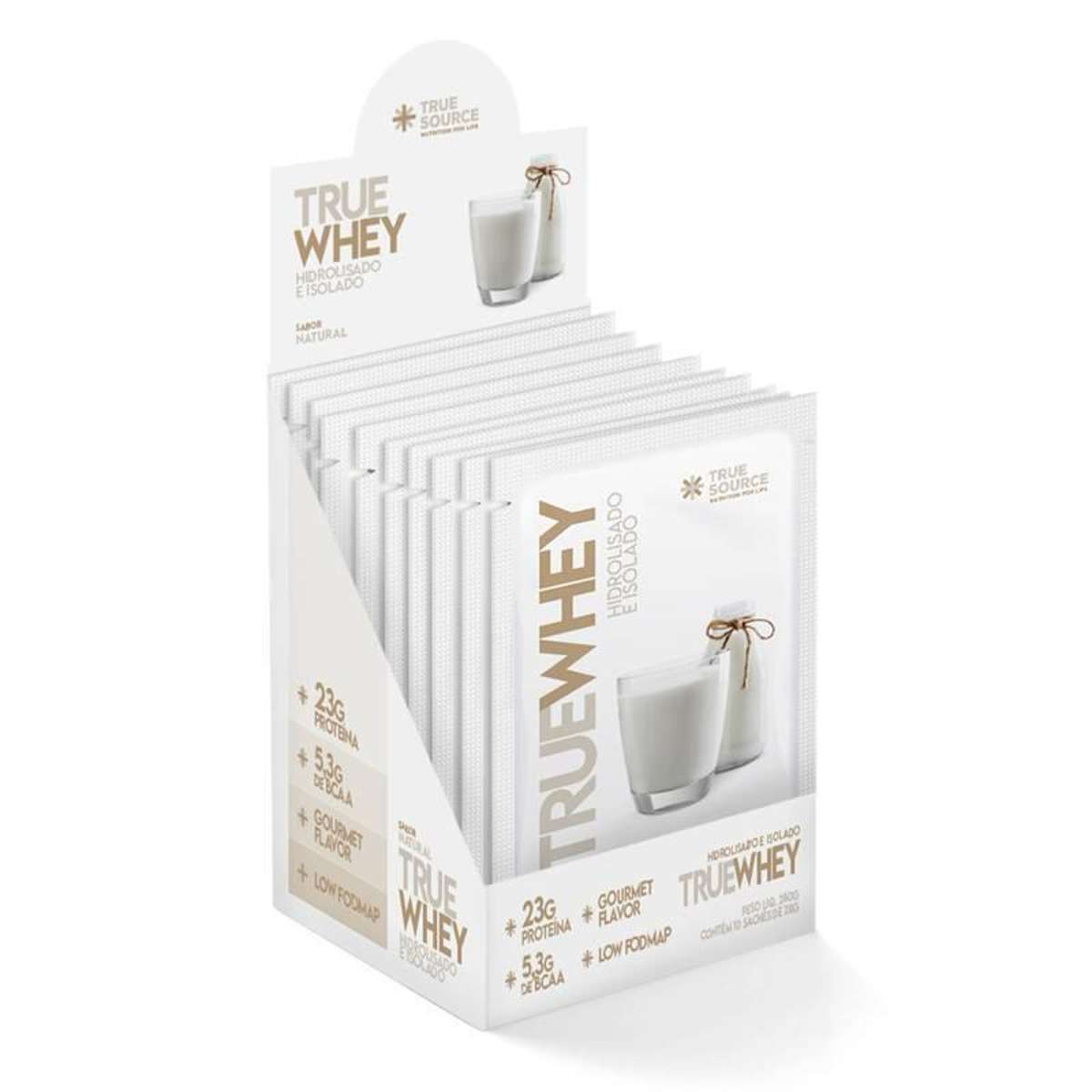 True Whey Protein Neutro Display 10 Sachês 32g True Source
