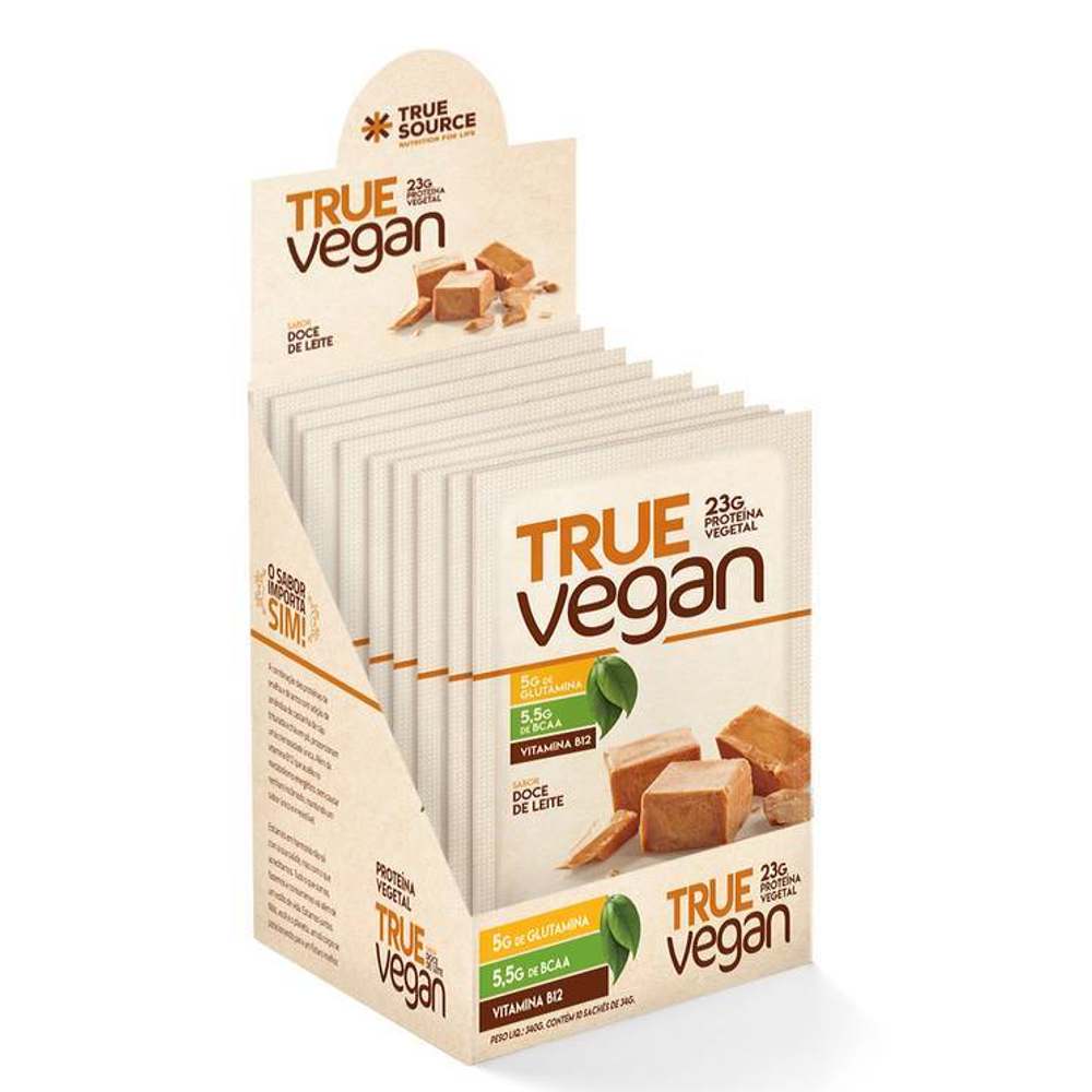 True Whey Protein Vegan Doce de Leite Display 10 Sachês 32g True Source