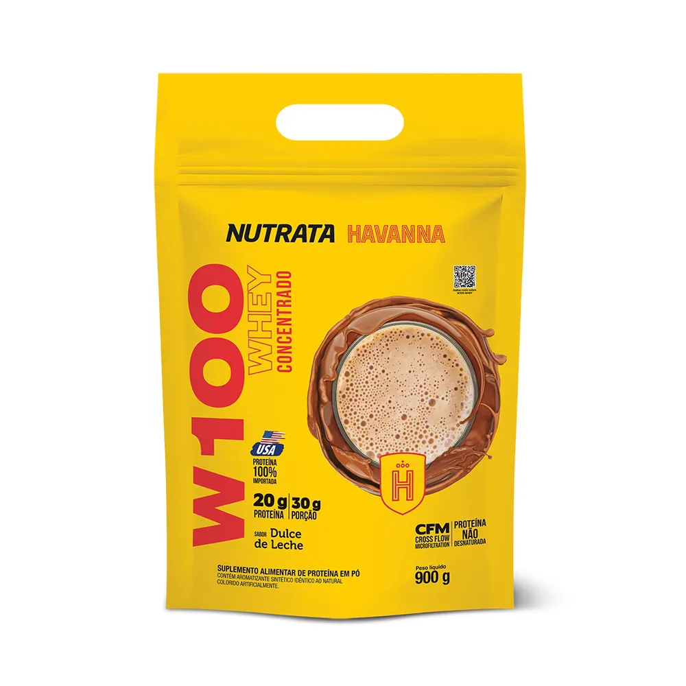 W100 Whey Doce de Leite Havanna Nutrata 900 g Refil