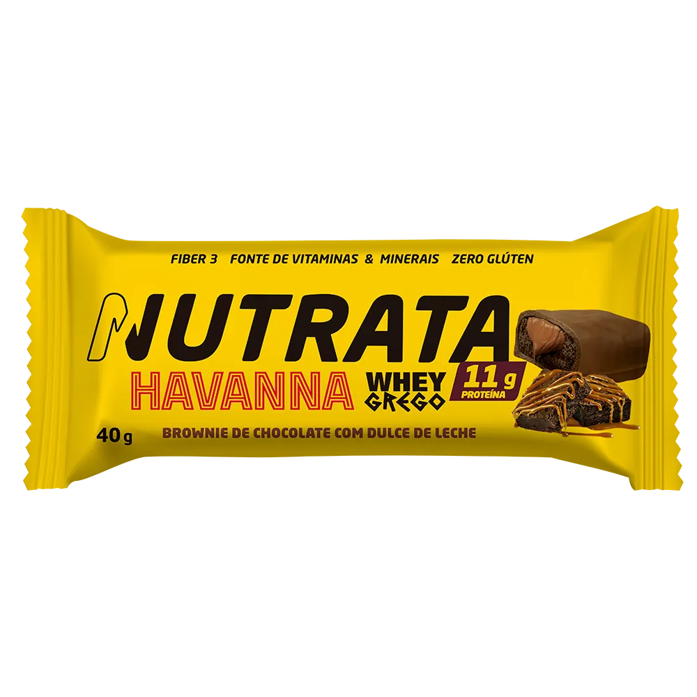 Whey Grego Bar Brownie de Chocolate com Dulce de Leche Havanna Nutrata 40g