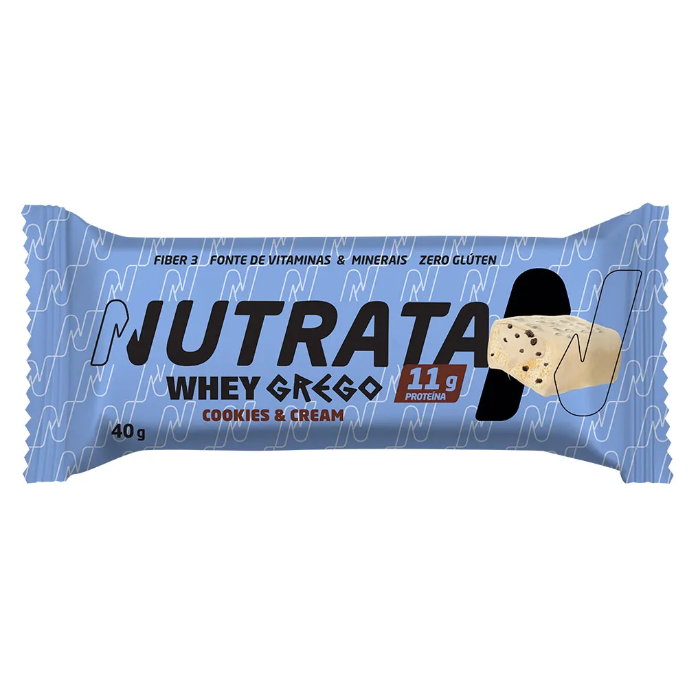 Whey Grego Bar Sabor Cookies & Cream Nutrata 40g