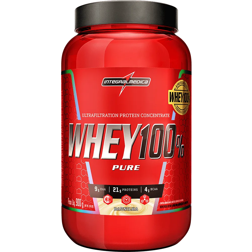 Whey Protein Concentrado 100% Puro Baunilha Integralmedica 900g Pote