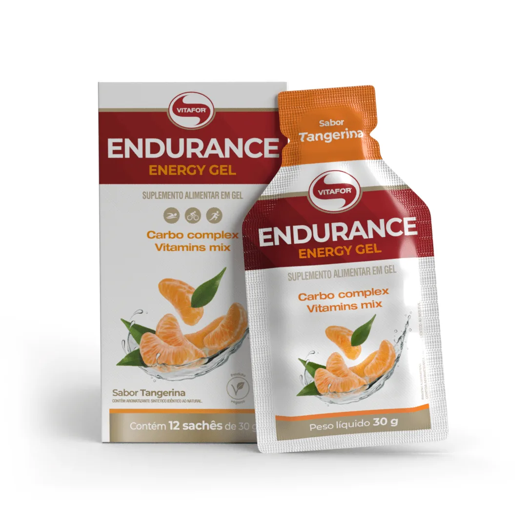 Endurance Gel Vitafor Sabor Tangerina 12 Sachês