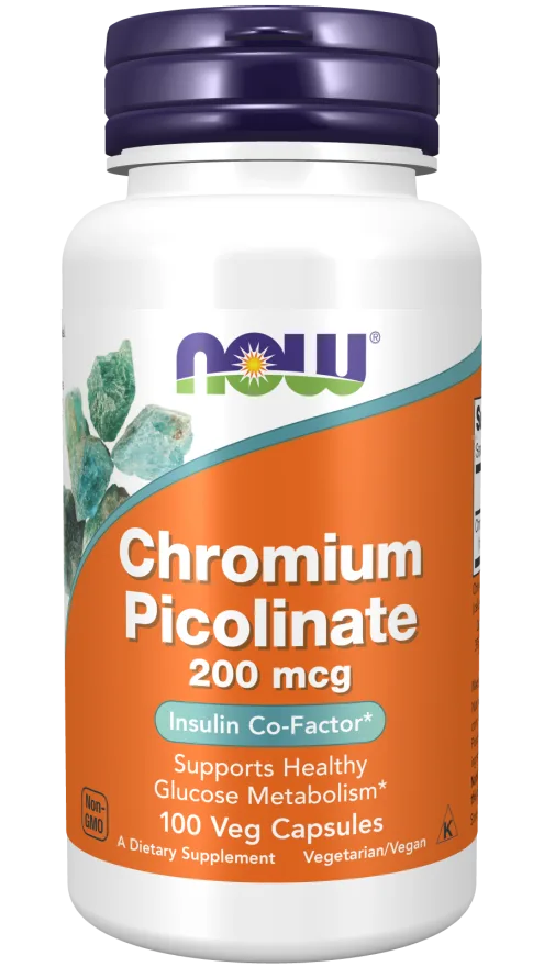 Picolinato de Cromo 200mcg Now Foods 100 Cápsulas