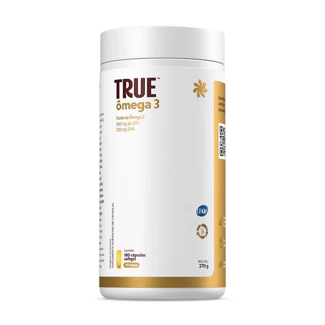 Ômega 3 True com Vitamina E True Source 180 Cápsulas