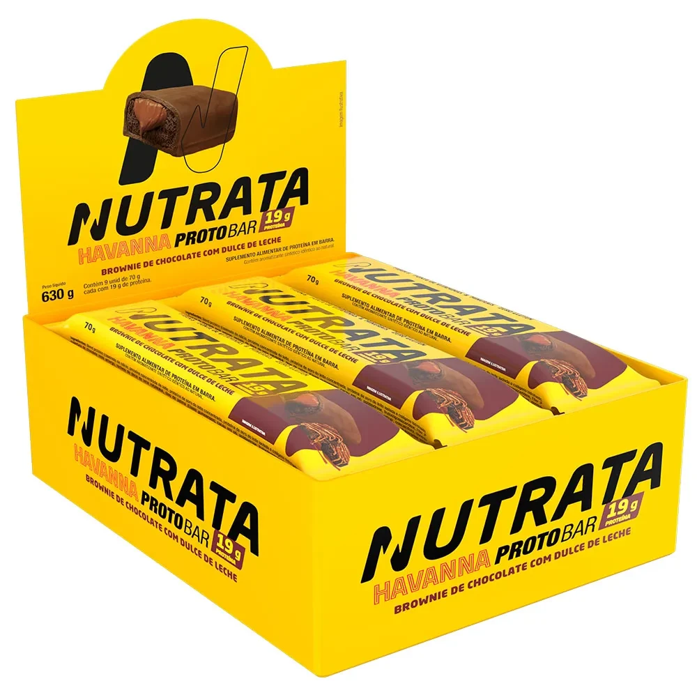 Protobar Havanna Brownie com Dulce de Leche Display Nutrata 09 Unidades
