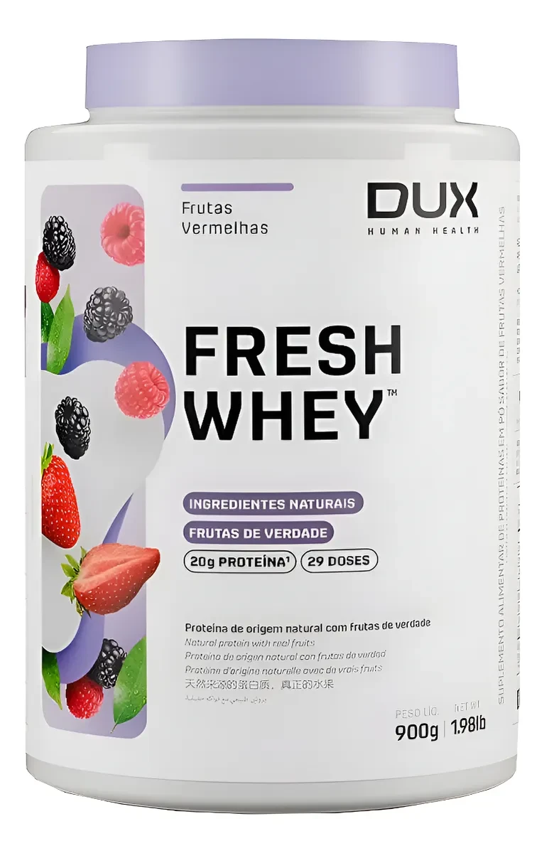 Fresh Whey Protein Sabor Frutas Vermelhas DUX Human Health 900g