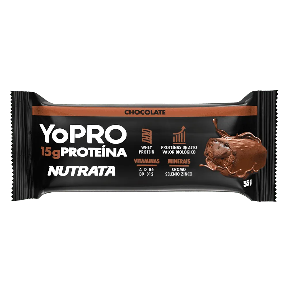 Barra YoPro Sabor Chocolate Nutrata 55 g