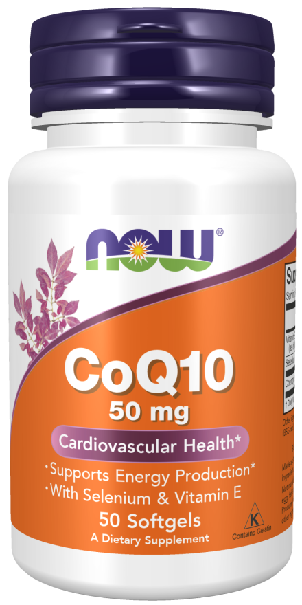 CoQ10 50mg + Vitamina E Now Foods 50 Cápsulas