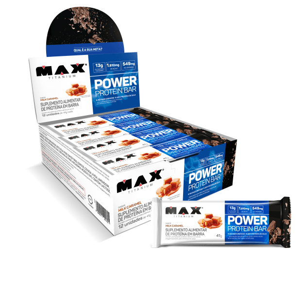 MAX Power Protein Bar Milk Caramel Max Titanium - 12 unidades