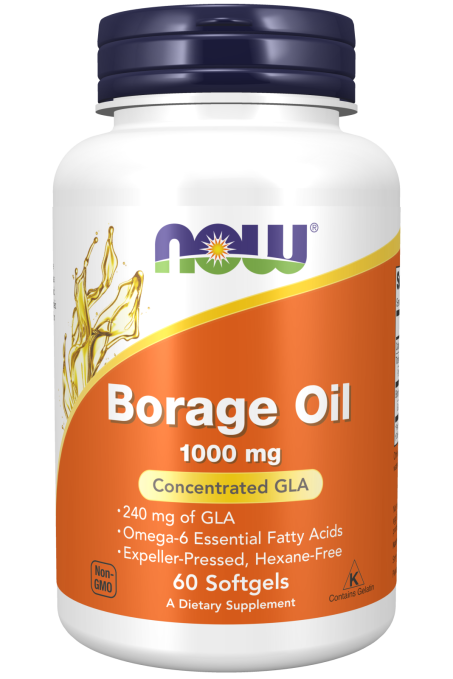 Óleo de Borragem 1000mg Now Foods 60 Cápsulas