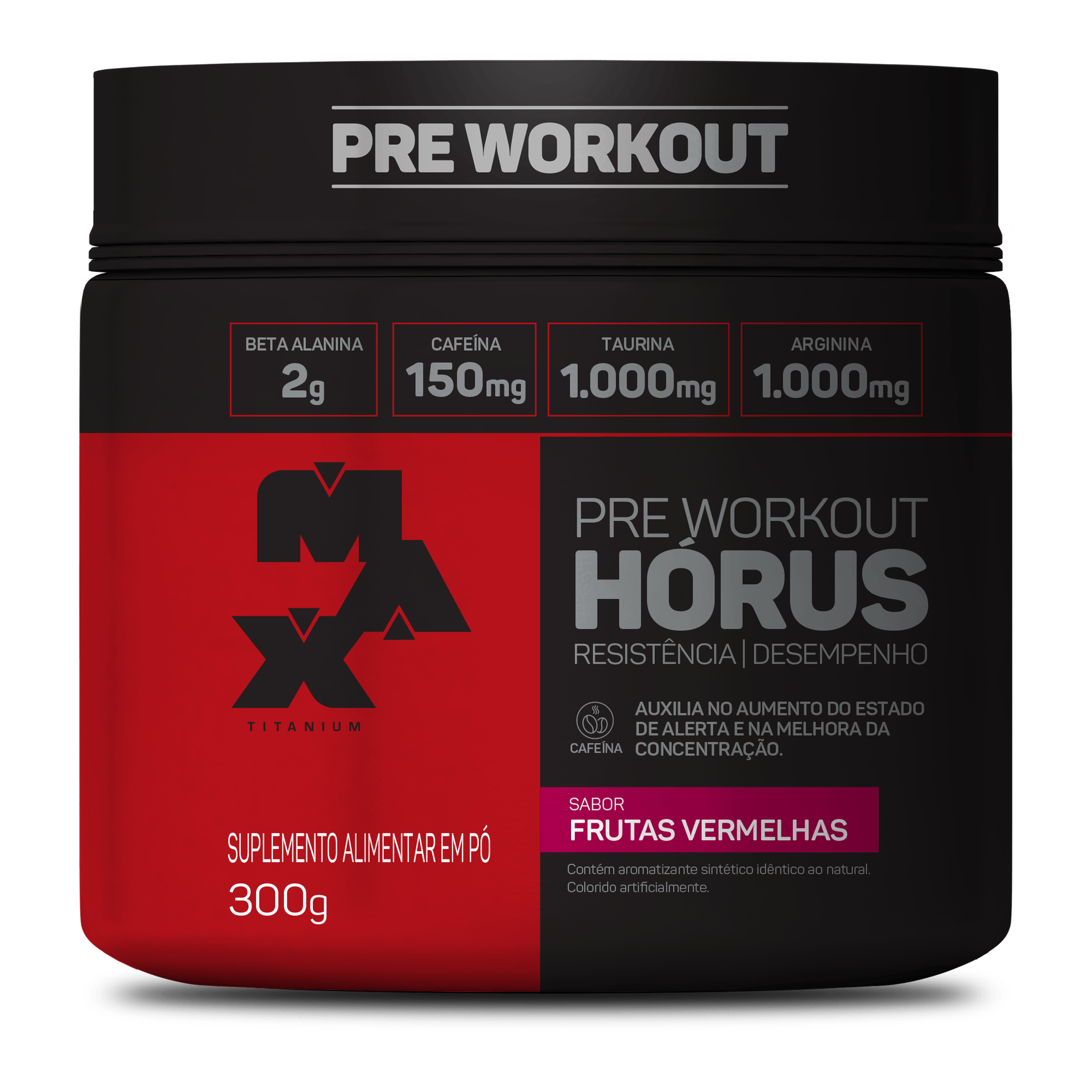 Pré Treino Hórus Frutas Vermelhas Max Titanium 300g