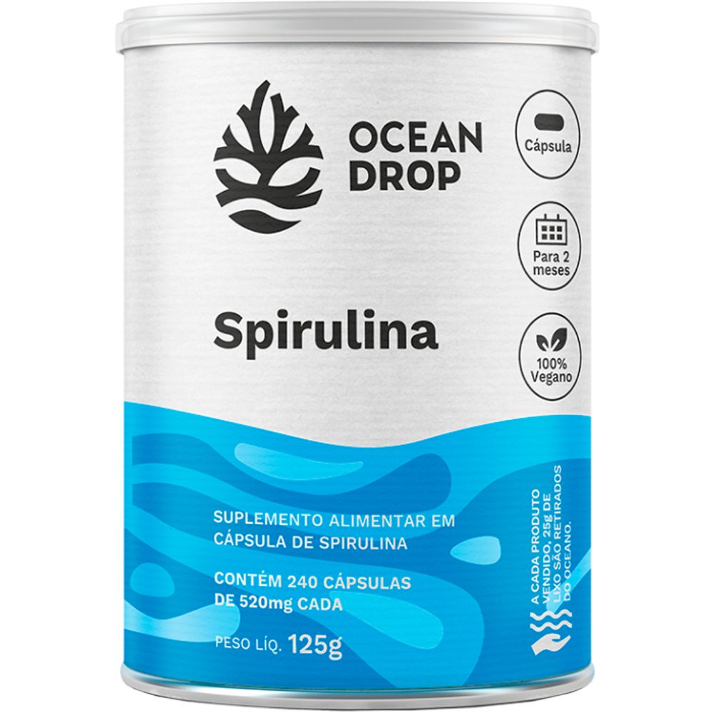 Spirulina 520mg Ocean Drop 240 Cápsulas