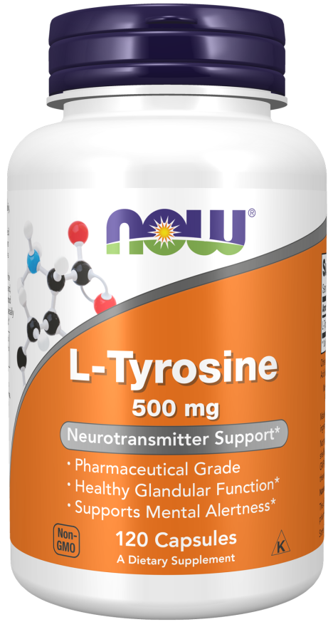 Tirosina 500mg Now Foods 120 Cápsulas