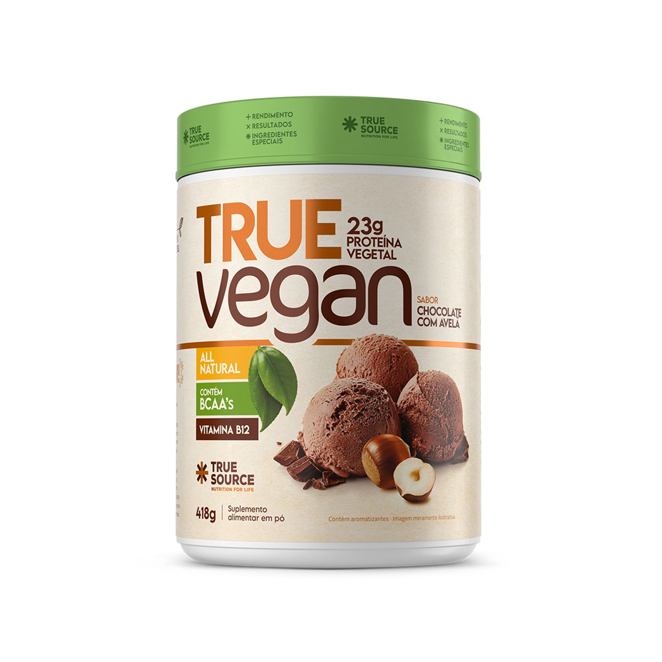 True Vegan Chocolate com Avelã True Source 418g